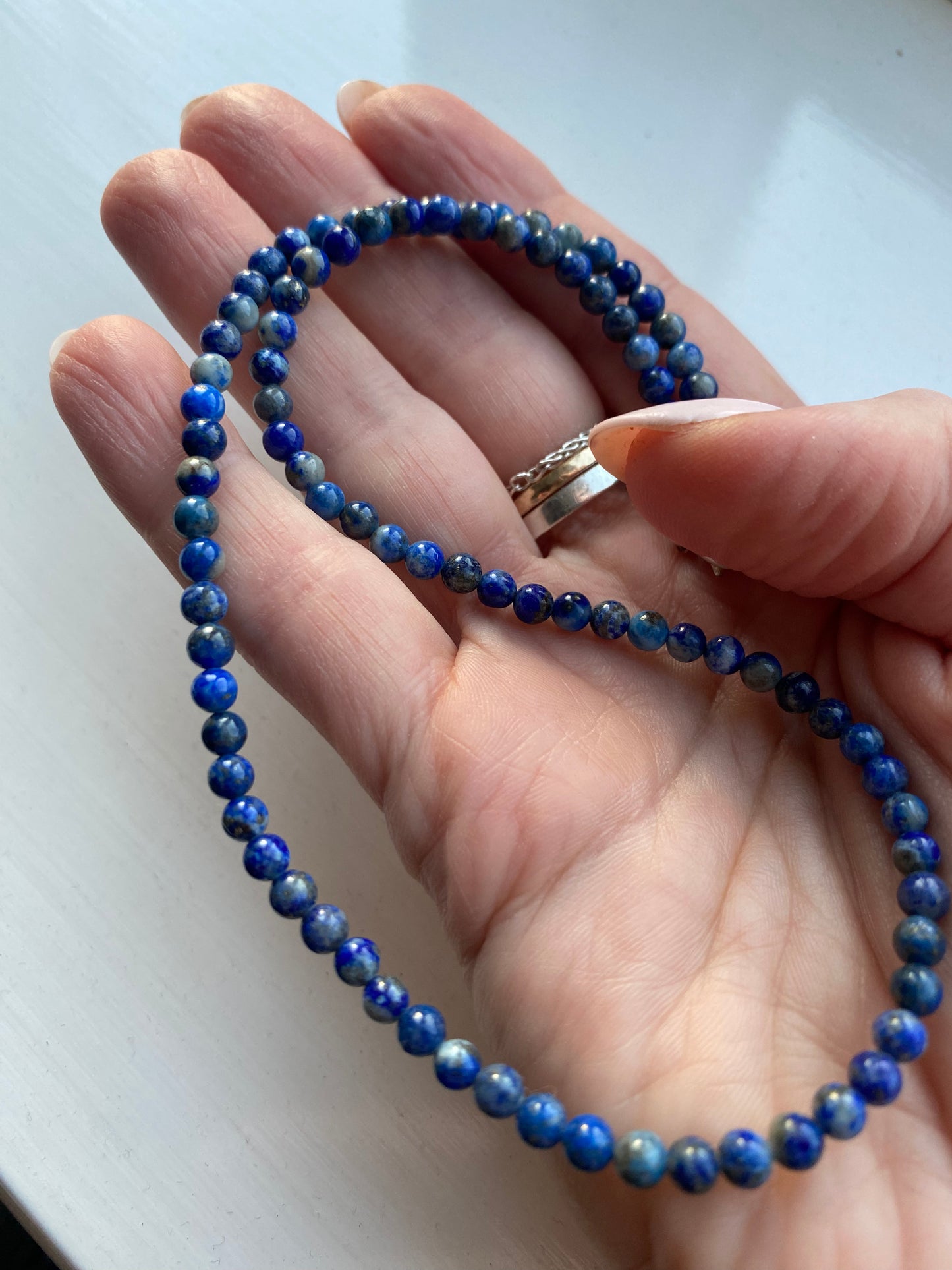 Lapis Lazuli 4mm Necklace 15”