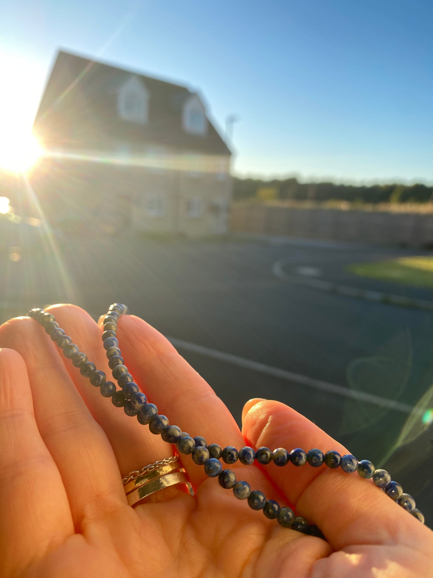 Lapis Lazuli 4mm Necklace 15”